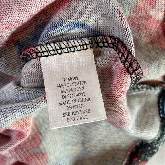 Almost Famous Girl's Size L Floral Dress Red Pink Blue Short Sleeves Tie Back - Picture 10 of 11